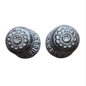 Antique Style Shabby Chic Rustic Floral Door Knob Size Wall Hooks Set of 2